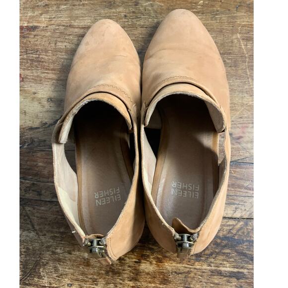 Eileen Fisher Brown Lisbon Cut out suede booties size 7.5 - Picture 5 of 6